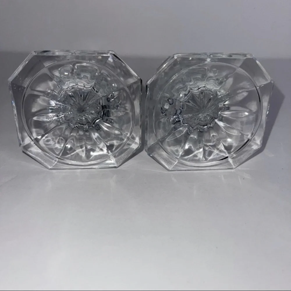 Two Glass Candle Holders Gorgeous Simple